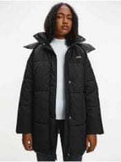 Calvin Klein Černý dámský prošívaný zimní kabát s kapucí Calvin Klein Jeans XS