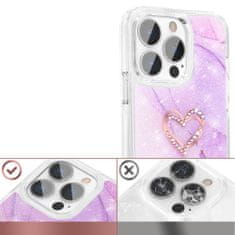 Kingxbar Epoxy Series silikonové pouzdro na iPhone 13 Pro 6.1" purple marble