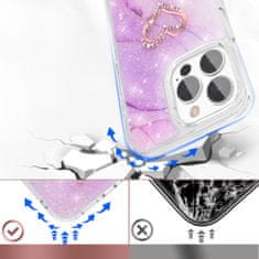 Kingxbar Epoxy Series silikonové pouzdro na iPhone 13 Pro 6.1" purple marble