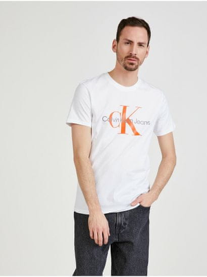 Calvin Klein Bílé pánské tričko s potiskem Calvin Klein Jeans