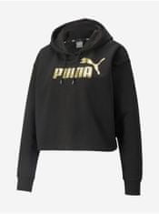 Puma Černá dámská vzorovaná cropped mikina s kapucí Puma S