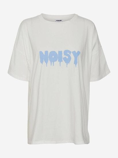 Noisy May Bílé volné tričko s nápisem Noisy May Mida
