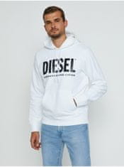 Diesel Bílá pánská mikina s kapucí Diesel Girk-Hood-Ecologo XL