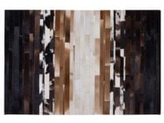 Beliani Černo-béžový kožený koberec 160x230 cm DALYAN