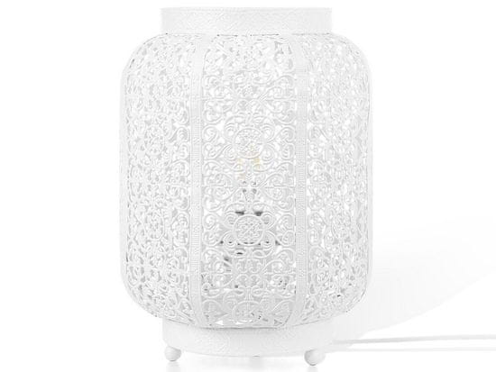 Beliani Bílá zdobená stolní lampa SOMES