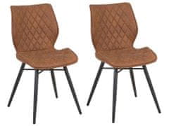 Beliani Sada dvou zlatohnědých jídelních židlí LISLE