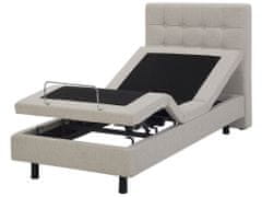 Beliani Čalouněná postel béžová elektricky polohovací 90x200 cm DUKE