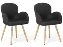 Beliani Dvě čalouněné židle v černé barvě BROOKVILLE