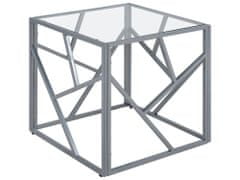 Beliani Stříbrný skleněný stolek ORLAND