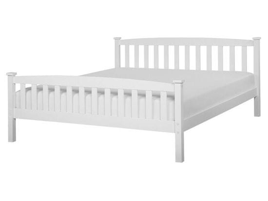 Beliani Dřevěná postel 160 x 200 cm bílá GIVERNY