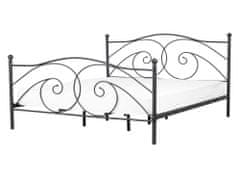 Beliani Kovová postel 140 x 200 cm černá DINARD