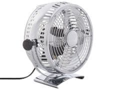 Beliani Stolní ventilátor 24 cm stříbrný RIBBLE