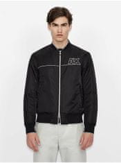 Armani Exchange Černý pánský koženkový bomber s povrchovou úpravou Armani Exchange XXL