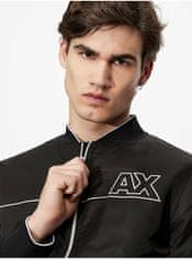 Armani Exchange Černý pánský koženkový bomber s povrchovou úpravou Armani Exchange XXL