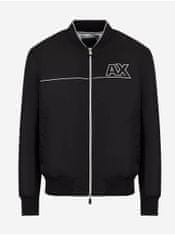 Armani Exchange Černý pánský koženkový bomber s povrchovou úpravou Armani Exchange XXL