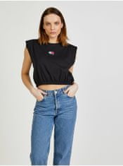 Tommy Jeans Černé dámské cropped tričko Tommy Jeans M