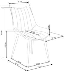 Halmar Jídelní židle K388 - šedá/černá