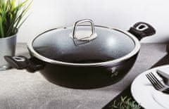 Berlingerhaus Pánev WOK s poklicí a mramorovým povrchem 30 cm Black Silver Collection BH-7113