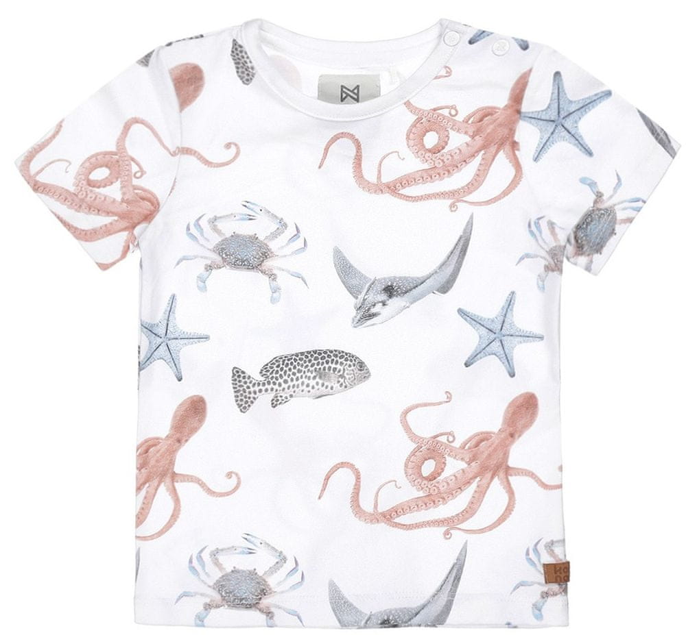 KokoNoko chlapecké tričko - mořský svět XK0214 bílá 116