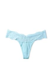 Victoria Secret Dámská tanga Stretch Cotton světle modré M