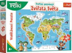 Trefl Puzzle Treflíci poznávají zvířátka světa 48 dílků