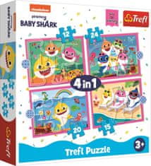 Trefl Puzzle Baby Shark: Rodina 4v1 (12,15,20,24 dílků)