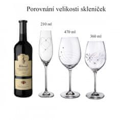 Semido Celebration - Sada 6 ks sklenic na víno s krystaly Preciosa 470 ml