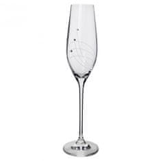 Semido Sklenice na sekt s krystaly Preciosa 210ml - linie 2ks