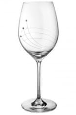 Semido Linie - sada 6 ks sklenic na víno s krystaly Preciosa 470 ml