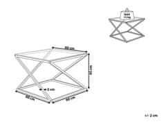 Beliani Stolek kávový stříbrný skleněná deska BEVERLY