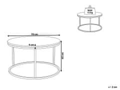Beliani Konferenční stolek s mramorovým efektem béžový/měděný CORAL