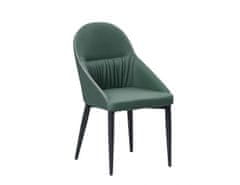 KONDELA Jídelní židle, ekokůže zelená / kov, KALINA