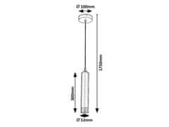 Rabalux  ZIRCON 5076 závěsné bodové svítidlo max. 1x5W | GU10 - černá, stříbrná