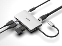 D-Link USB-C Hub 6v1, HDMI, PD, čtečka karet