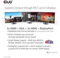 Club 3D Dokovací stanice USB-C, Triple Display DP, PD 120W