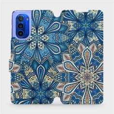 Mobiwear Flip pouzdro na mobil Motorola Moto G51 5G - V108P Modré mandala květy