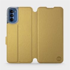 Mobiwear Flip pouzdro na mobil Motorola Moto G41 v provedení C_GOS Gold&Gray s šedým vnitřkem