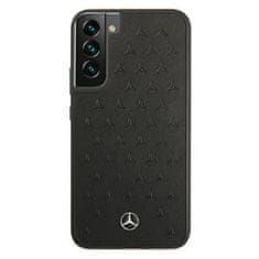 MERCEDES MEHCS22MPSQBK hard silikonové pouzdro Samsung Galaxy S22 PLUS 5G black Leather Stars Pattern