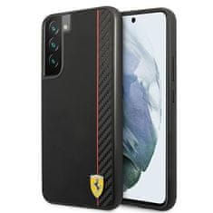 Ferrari FESAXHCS22MBK hard silikonové pouzdro Samsung Galaxy S22 PLUS 5G black On Track Carbon Stripe