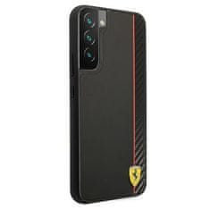 Ferrari FESAXHCS22MBK hard silikonové pouzdro Samsung Galaxy S22 PLUS 5G black On Track Carbon Stripe