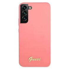 Guess GUHCS22MLSLMGFU hard silikonové pouzdro Samsung Galaxy S22 PLUS 5G fuchsia Silicone Script Metal Logo