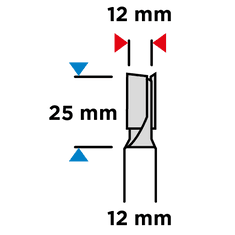 Graphite  Fréza na dřevo, HM, 12 x 25 mm, stopka 12 mm