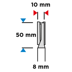  Fréza na dřevo, dlouhá, HM, 10 x 50 mm, stopka 8 mm