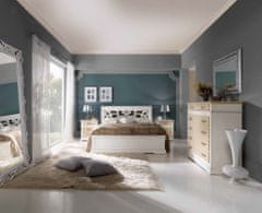 Amoletto Import Masivní stylová dvoulůžková postel s perforovaným čelem