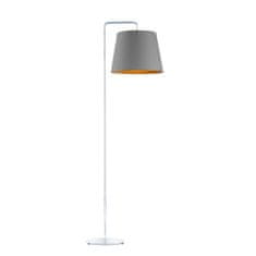 LYSNE.PL Elegantní stojací lampa RIJAD GOLD, stříbrný rám, šedá