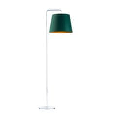 LYSNE.PL Elegantní stojací lampa RIJAD GOLD, stříbrný rám, zelená