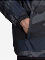 Adidas Modro-černá pánská vzorovaná lehká bunda s kapucí adidas Originals Camo WB FZ L