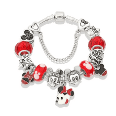 SILVER STAR Náramek Mickey Minnie ve stylu A´la PANDORA - Exkluzivní model s jedinečným designem