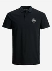 Jack&Jones Černé polo tričko Jack & Jones Shark S