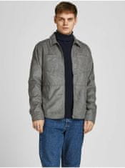 Jack&Jones Šedá bunda v semišové úpravě Jack & Jones Cooper XL